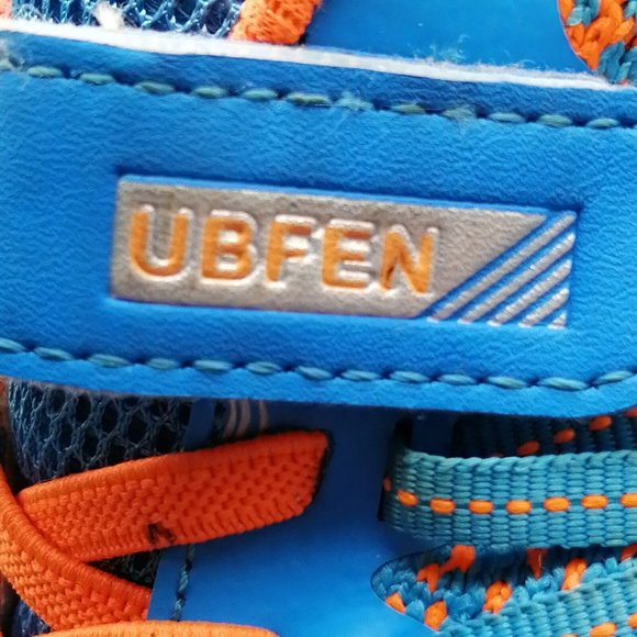 Ubfen Unisex Kids Lace Up Sneaker Blue Orange Round Toe Hook Loop EUR 32 - Picture 8 of 10
